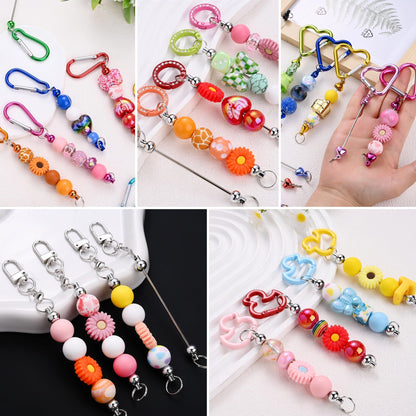 Metal Blank Bar Beadable Keychain Set