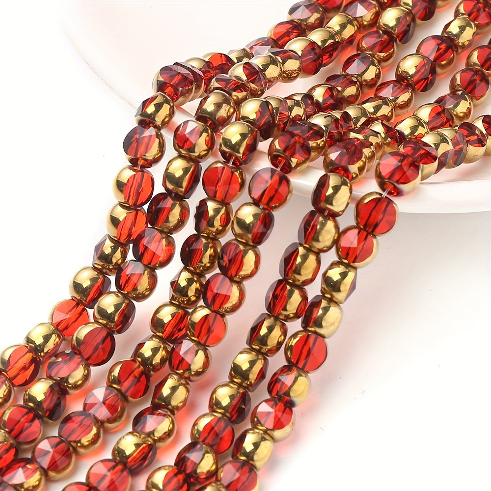49PCS 6mm 16-Sided Faceted Glass Bead Set
