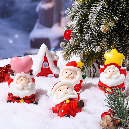 Resin Santa Claus Ornament Set