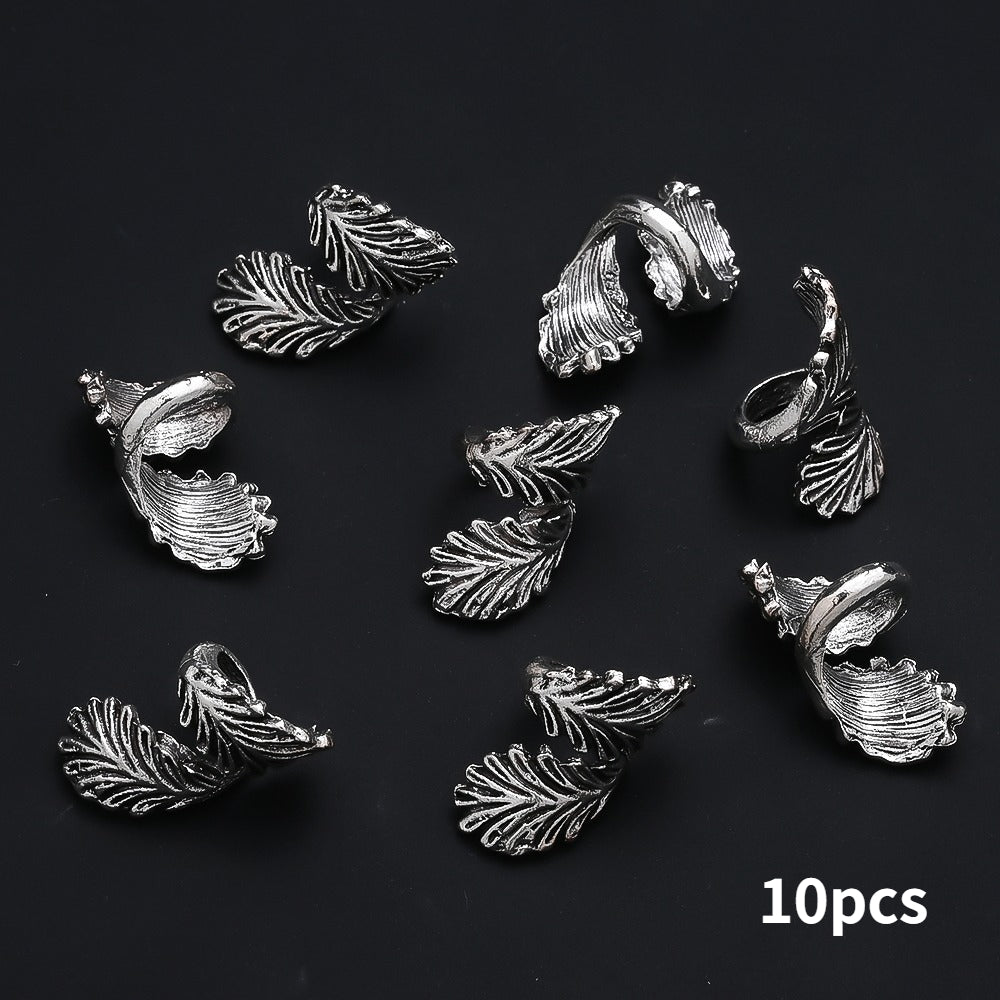 Feather Alloy Spacer Beads