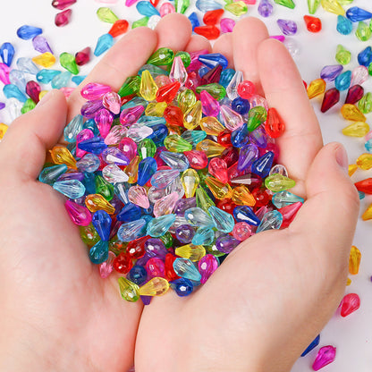 Faceted Waterdrop Acrylic Beads