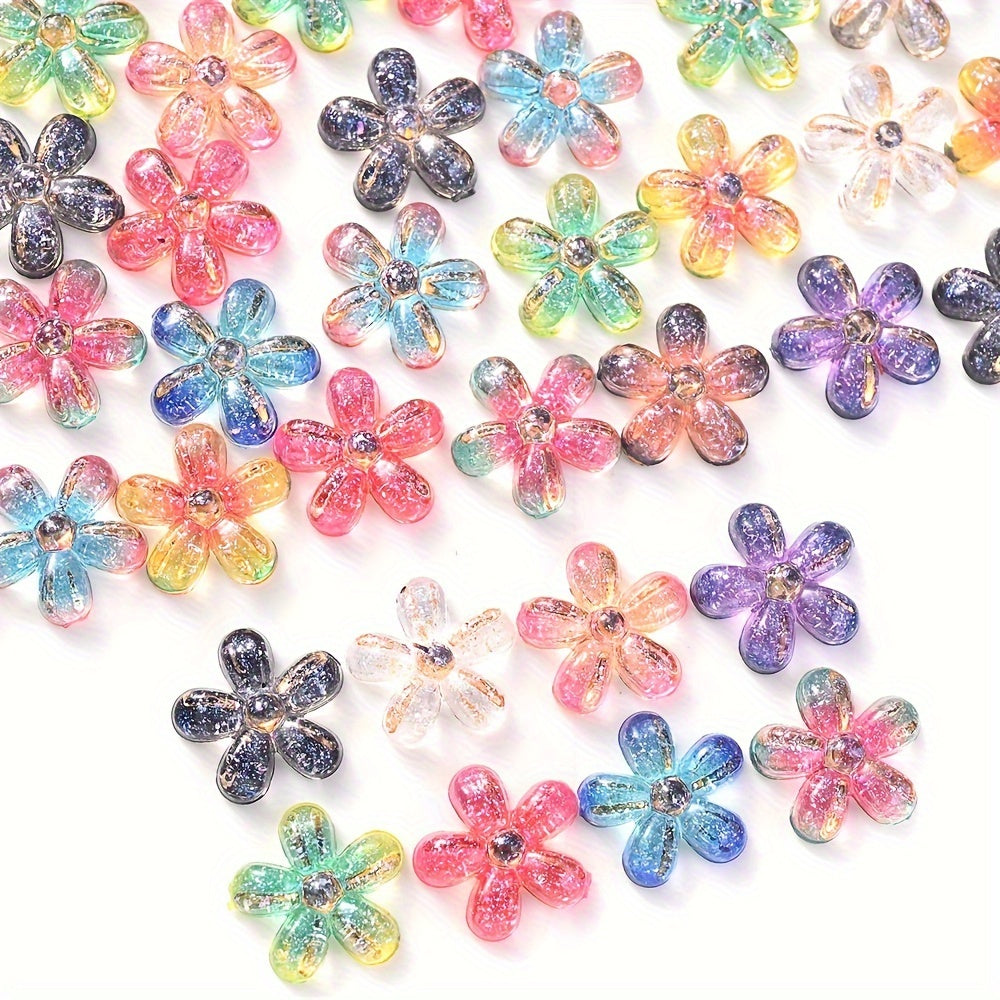 100PCS 8mm Five-Petal Flower Acrylic Bead Set