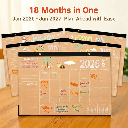 1/2/5PCS 2026–2027 18-Month Wall Calendar