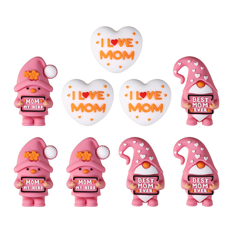 9-Piece Mother's Day Silicone Gnome Bead Set