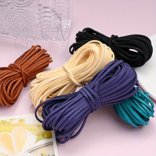 5pcs 10 Yards/color Artificial Leather Cords 2.5mm Width Soft Colorful
