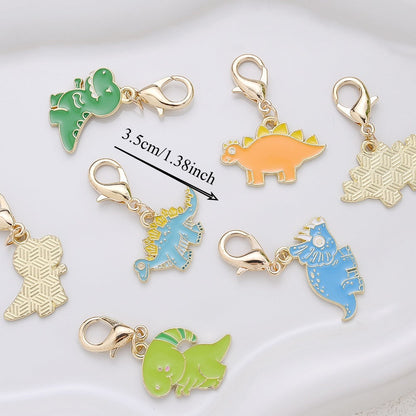 24PCS Multicolor Dinosaur Mini Keychain Set