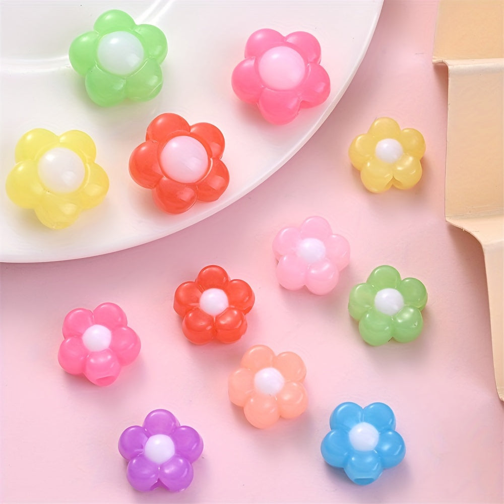 Mixed Color Flower Acrylic Beads