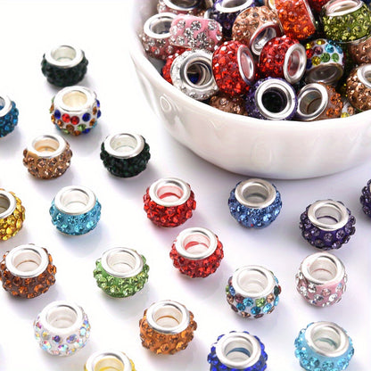 Rhinestone Rondelle Wheel Spacer Beads