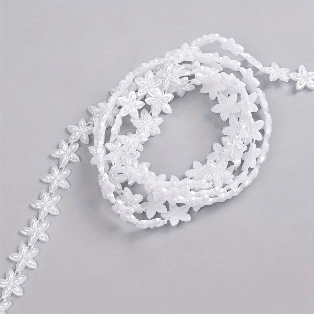 2m Imitation Pearl & Shell Rose Flower Bead Chain