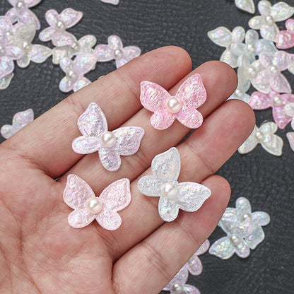 2x2.4 cm AB Pearl Butterfly Patches