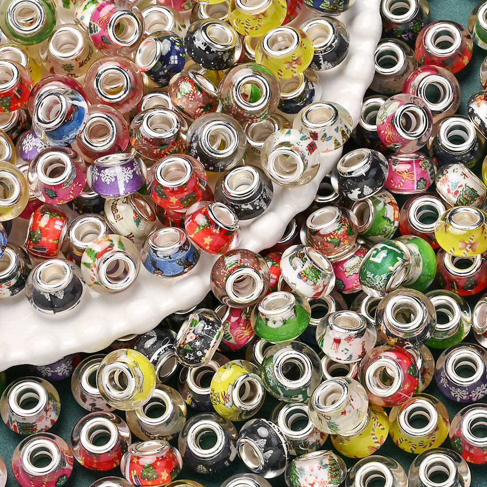 Christmas Lampwork Style Beads