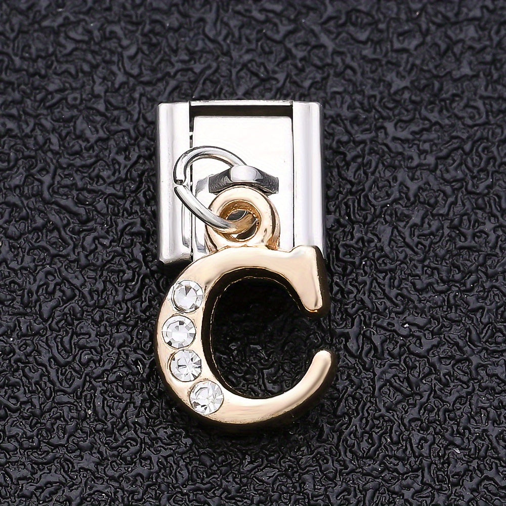 1PC Rhinestone A-Z Letter Modular Bracelet Charm Set