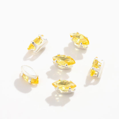 3x6 mm Crystal Zircon Horse-Eye Claw Beads