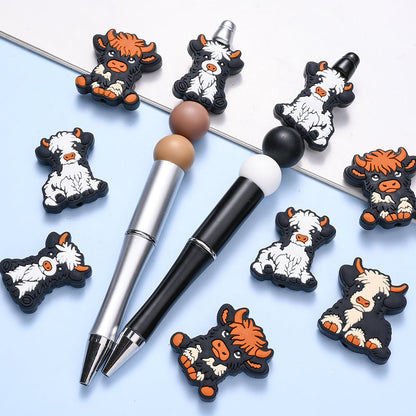 4PCS Farm Animal Silicone Bead Set