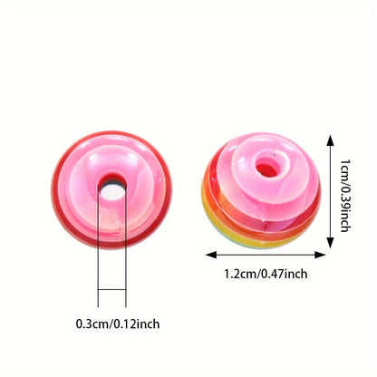 Rainbow Striped Resin Beads