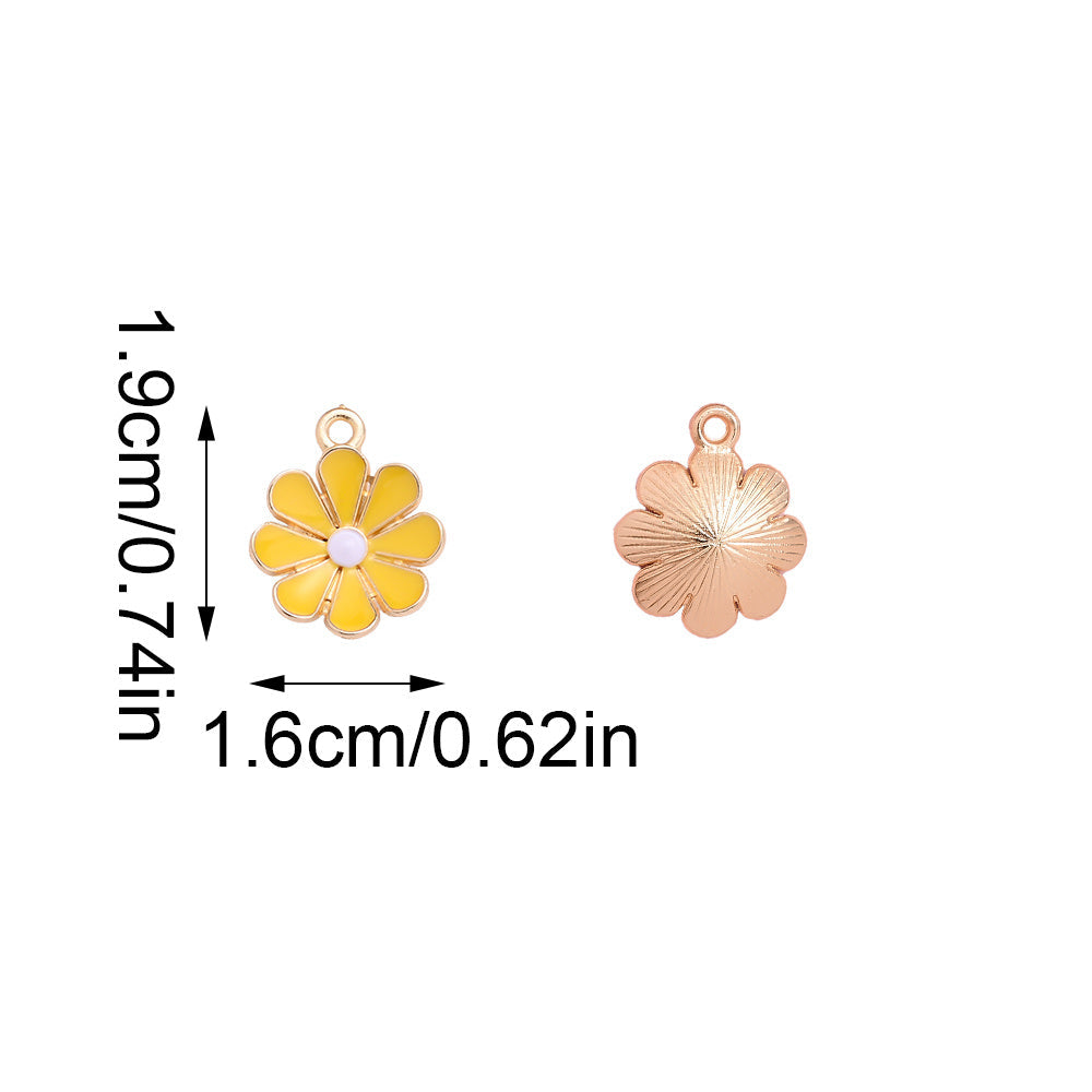 Color Block Daisy Enamel Charms