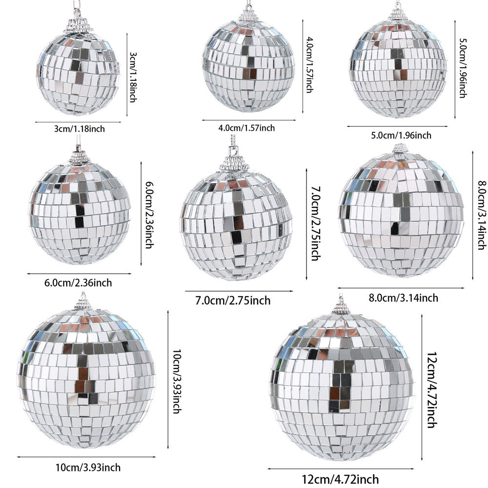 Silver Laser Mirror Ball Decorations