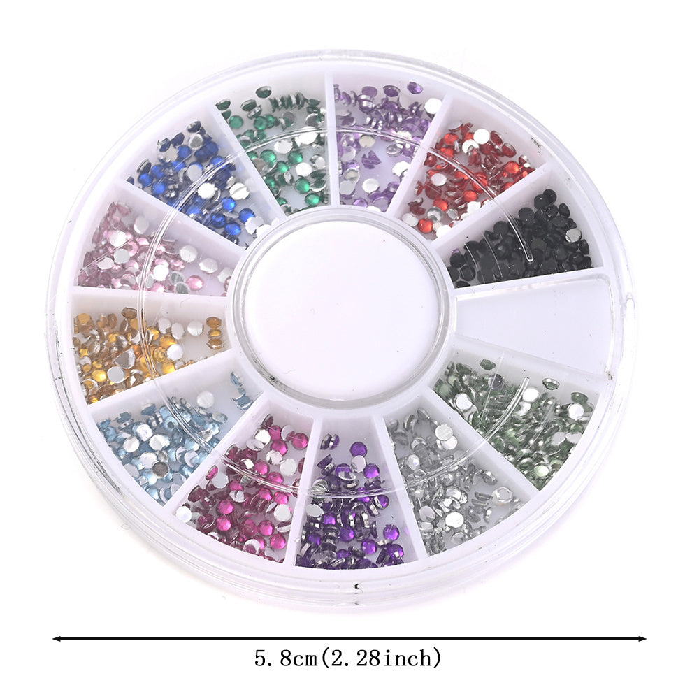 1BOX 12-Grid Transparent AB Rhinestone Sequin Set