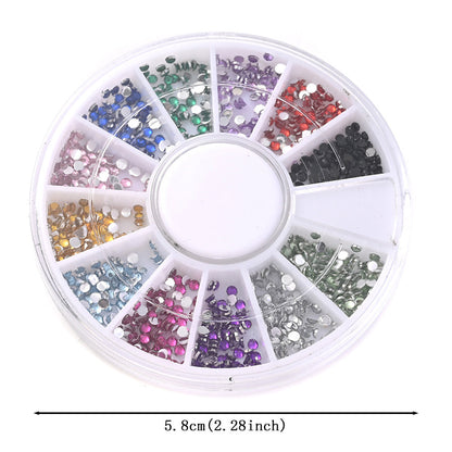 1BOX 12-Grid Transparent AB Rhinestone Sequin Set