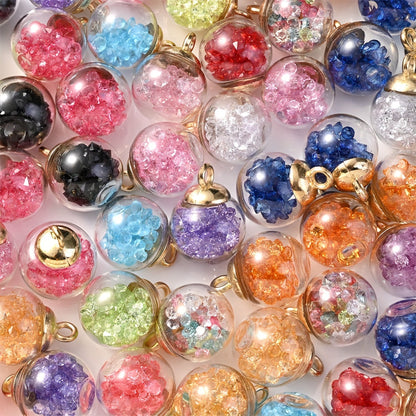 Rhinestone Glass Ball Pendants