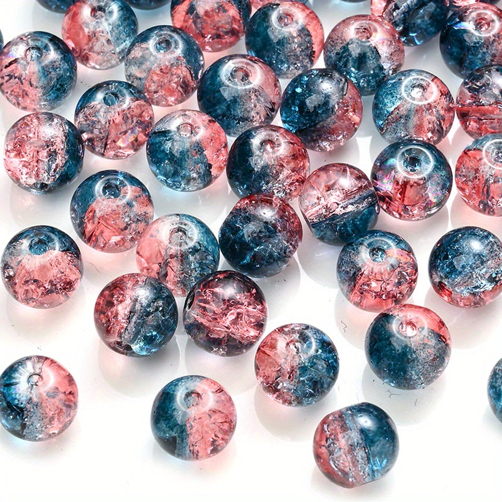 100PCS 8mm Gradient Glazed Flower Bead Set