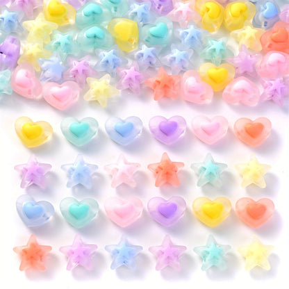 Heart Star Acrylic Beads