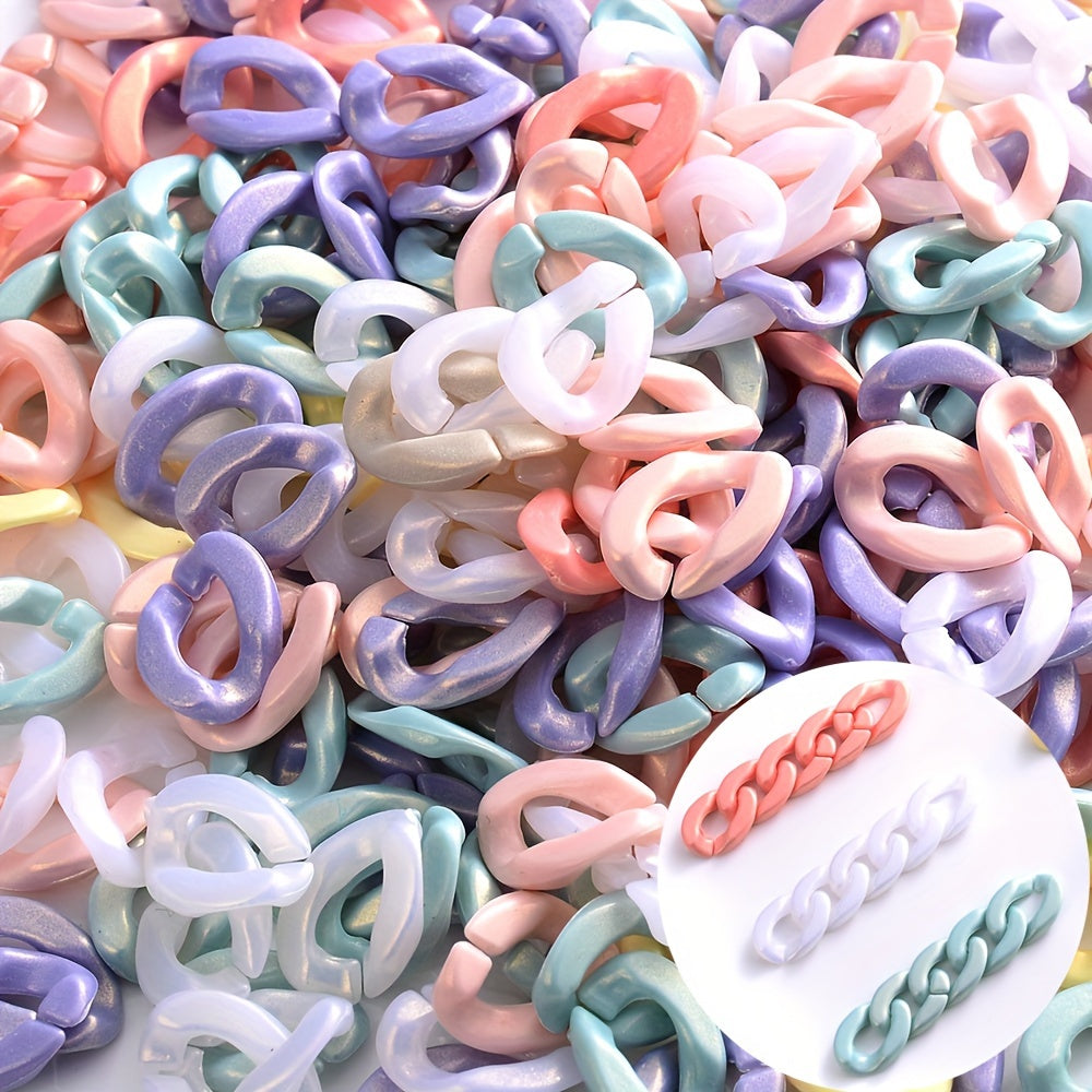 Sparkling Acrylic Oval Chain Beads