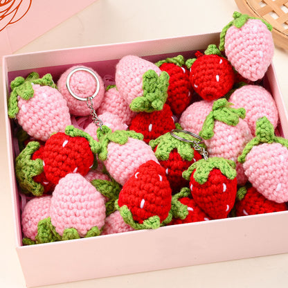 3-Piece Random Knitted Strawberry Charms