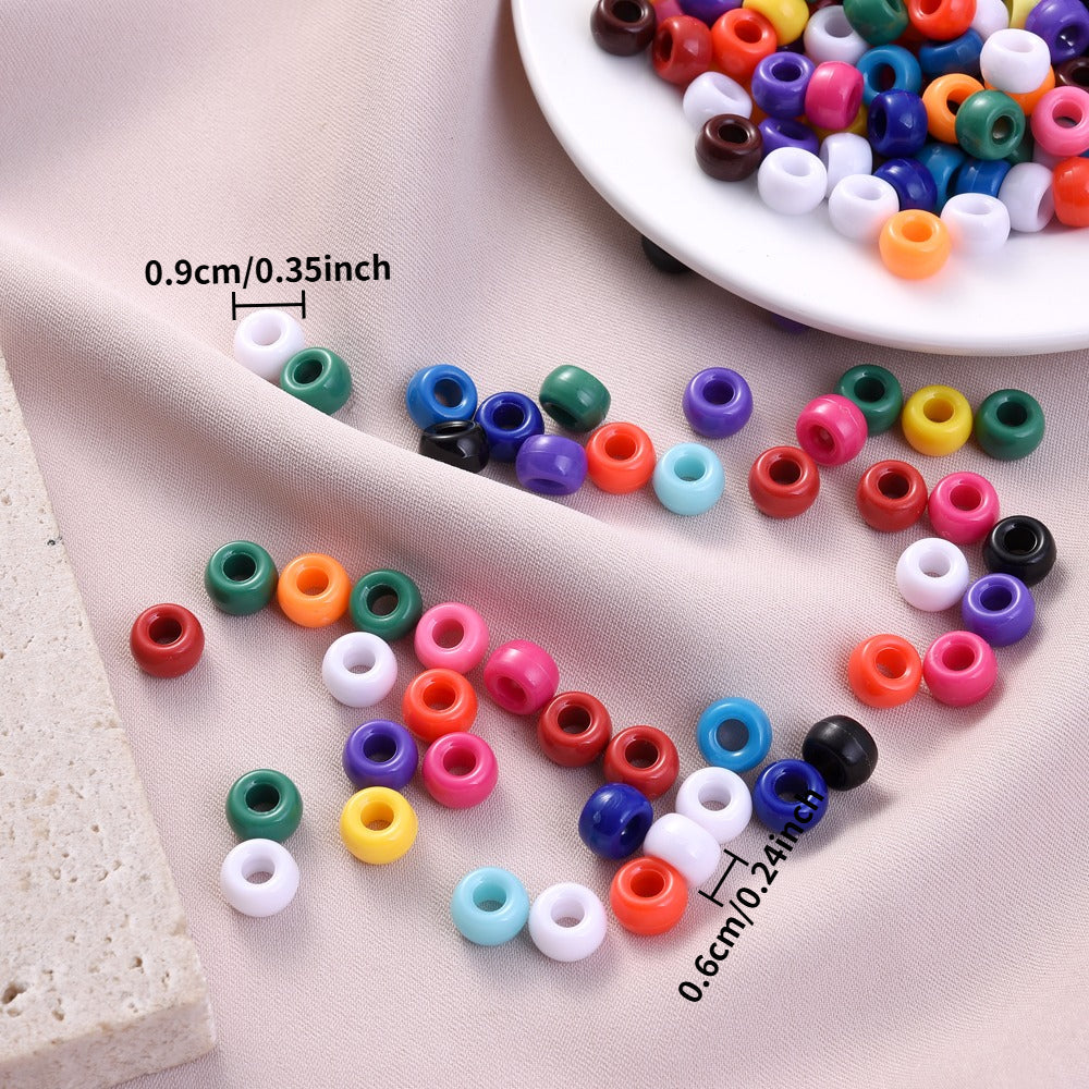 Braided Large Hole Acrylic Pony Beads