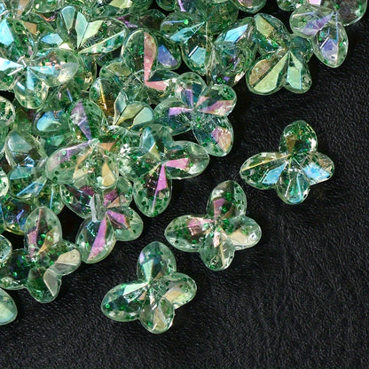 Vibrant Transparent Acrylic Butterfly Beads