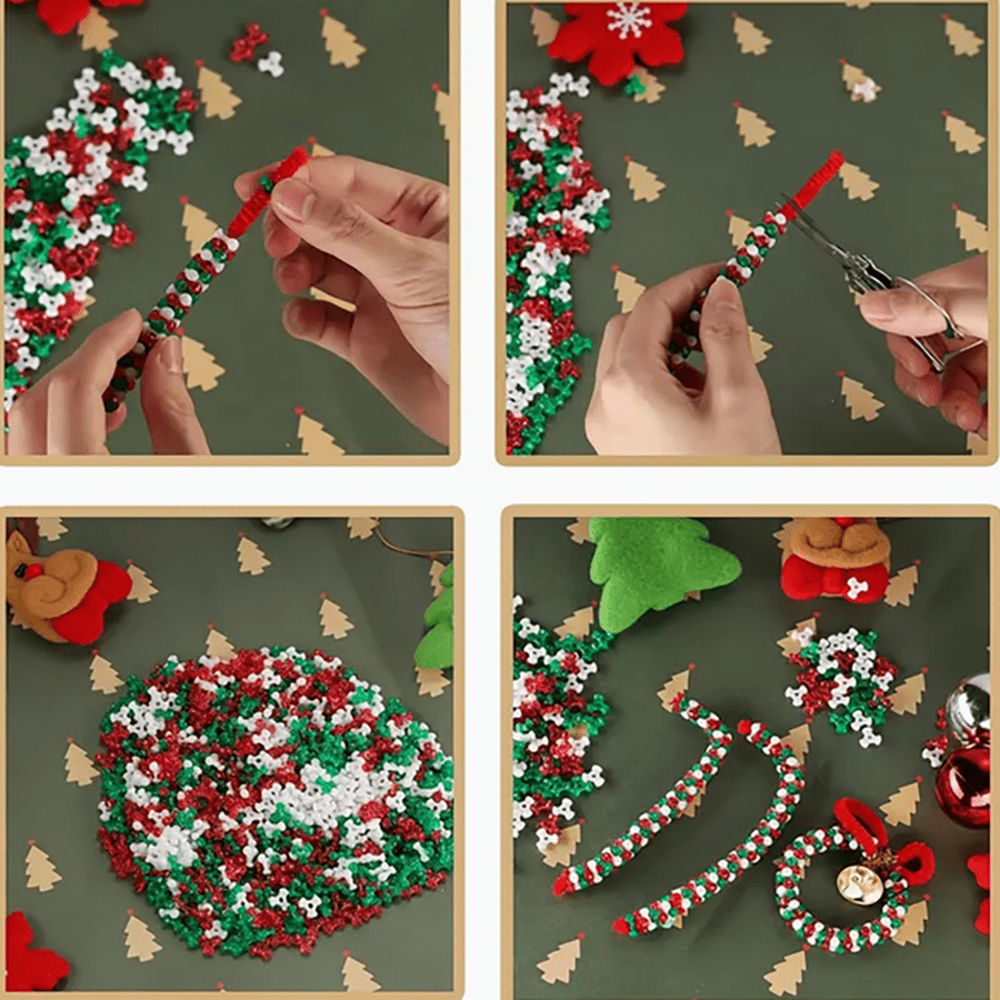 Christmas Acrylic Tri Beads