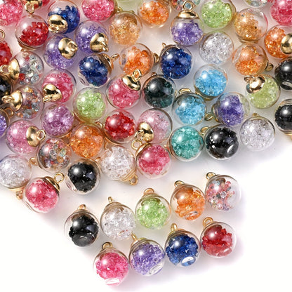 Rhinestone Glass Ball Pendants