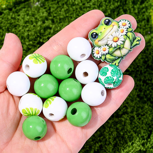 45-Piece Frog-Themed DIY Bead Set