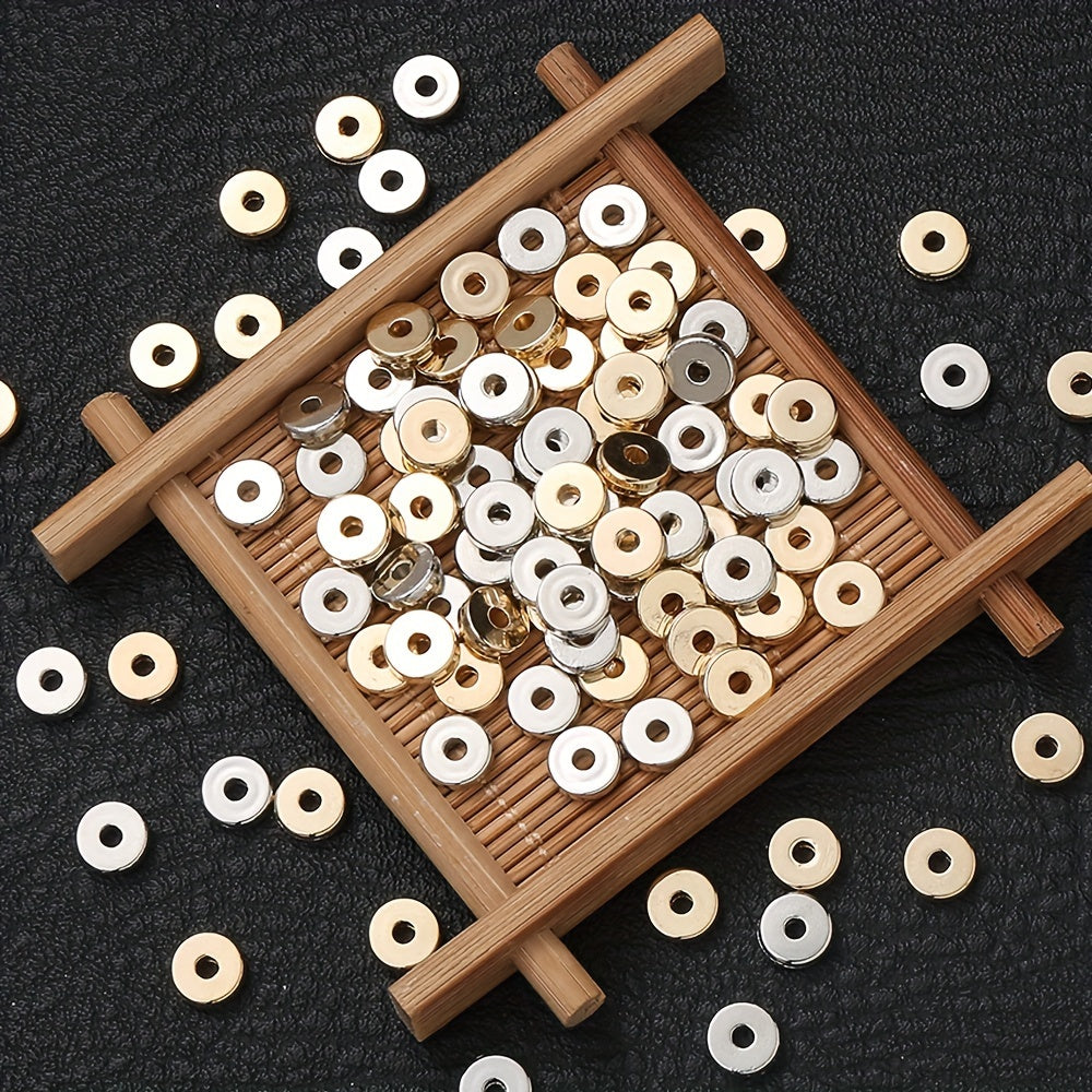 100PCS 8mm Round & Flat Wheel Plastic Spacer Bead Set