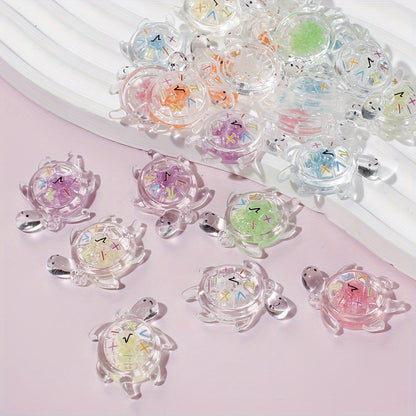 Luminous 3D Turtle Resin Beads