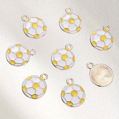 10PCS 13×17mm Colorful Football Acrylic Pendant Set