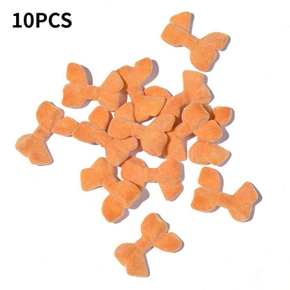 Flocked Bow Resin Beads