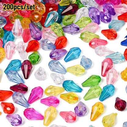 Faceted Waterdrop Acrylic Beads
