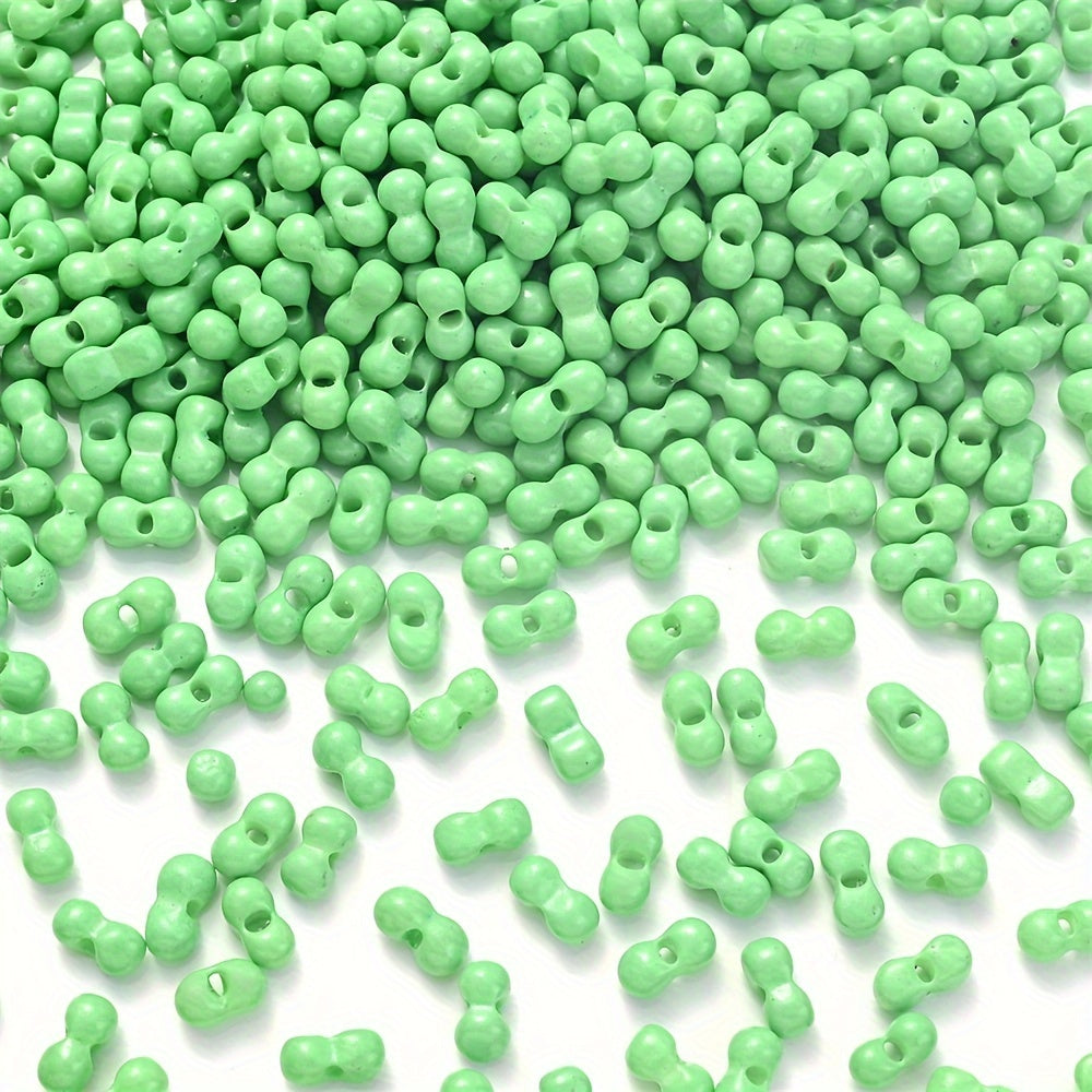 200PCS 3×6mm Mini Colorful Peanut Spacer Beads