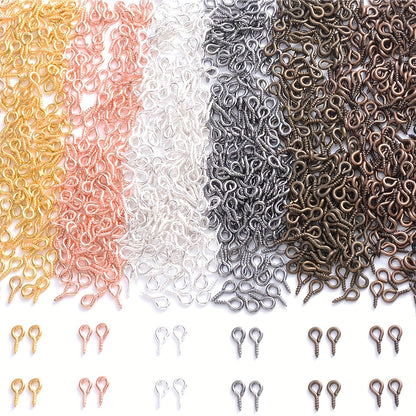 200PCS Mini Threaded Goat Eye Beads for DIY Jewelry