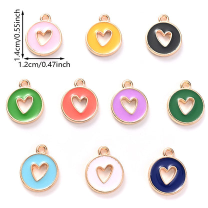 Valentine's Day Round Openwork Heart Alloy Charms