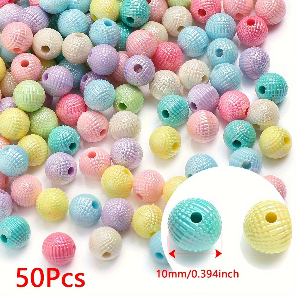 50-100pcs 8/10mm Acrylic Spacer Beads Loose Macarone Jewelry Beads