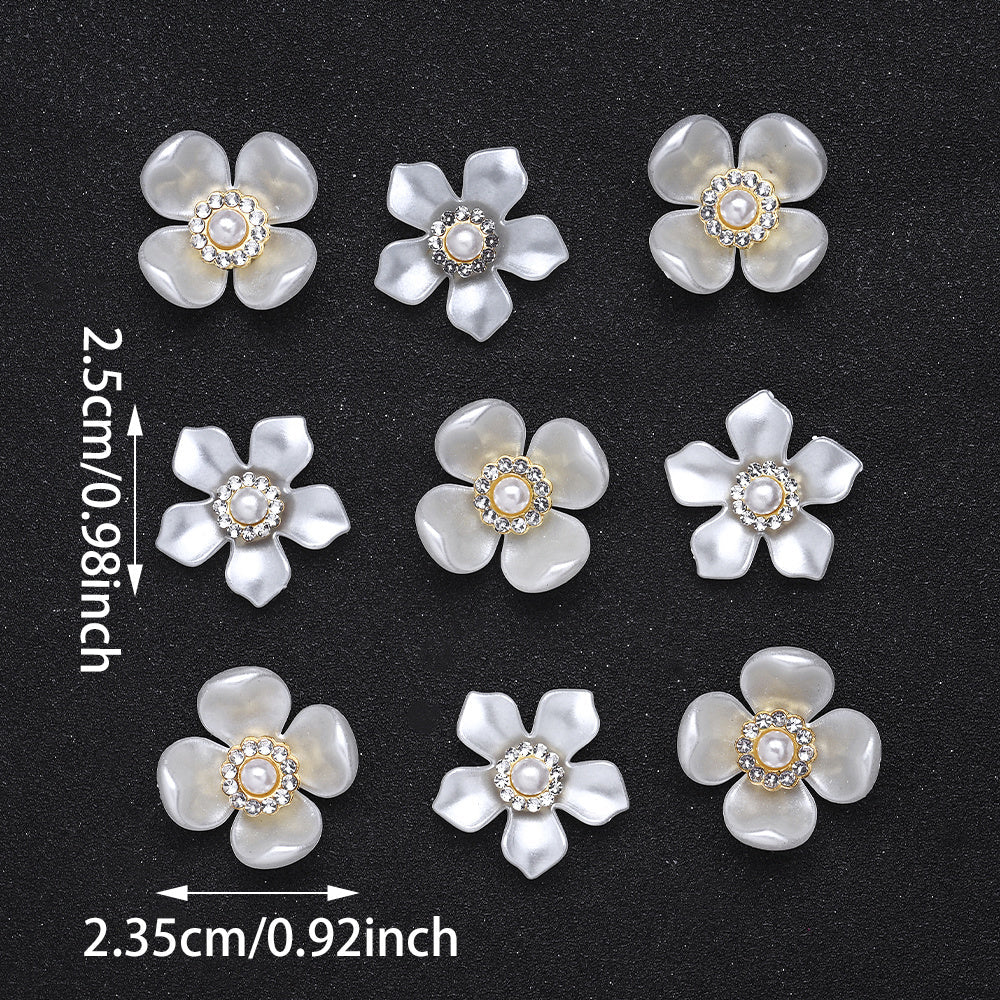 White Acrylic Petal Patch Beads