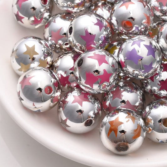 10PCS 16mm Love & Star Acrylic Bead Set