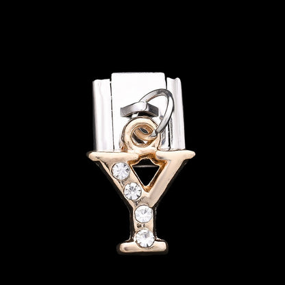 1PC Rhinestone A-Z Letter Modular Bracelet Charm Set