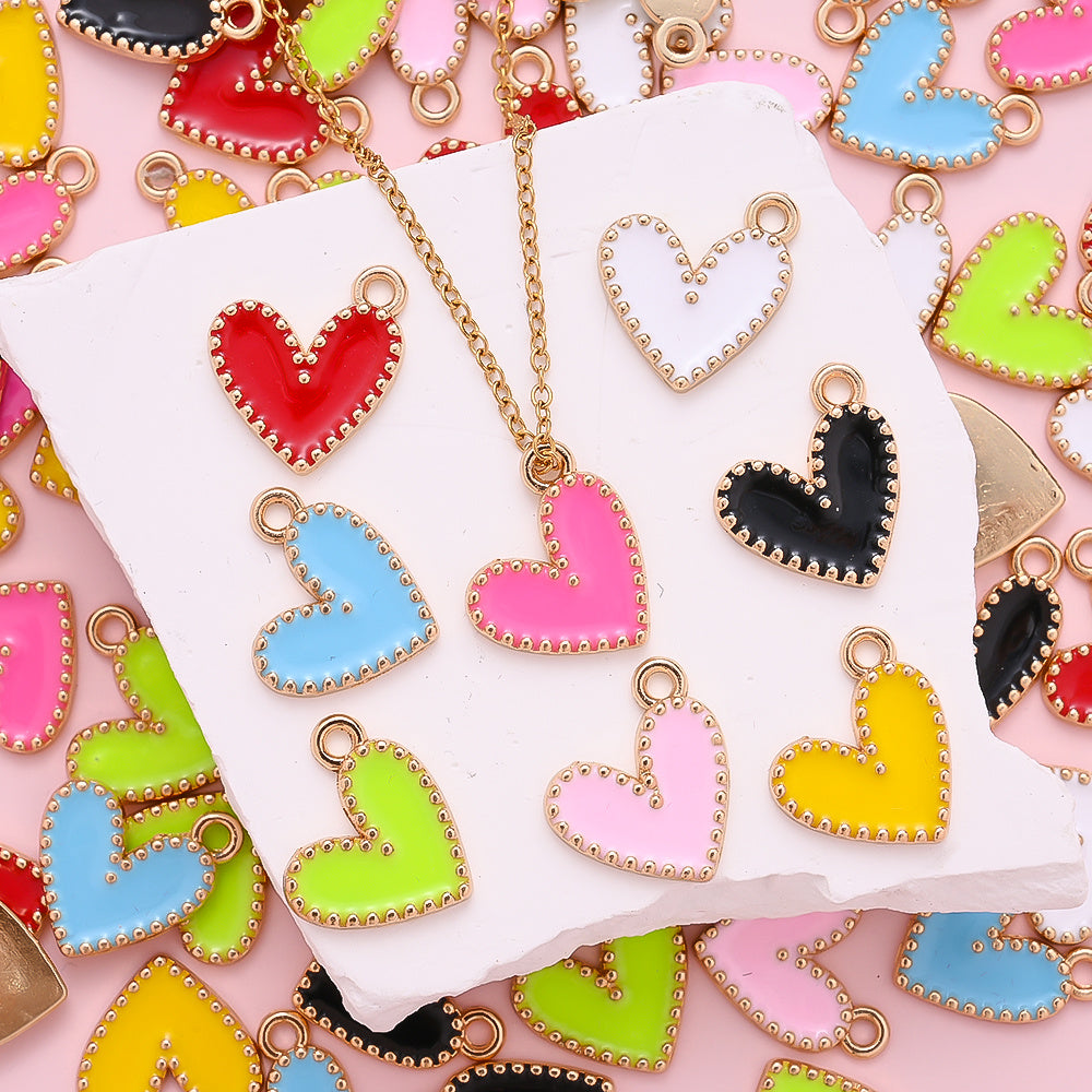 Enamel Heart Pendant Charms