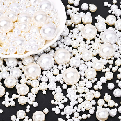 3300pcs 4-20mm Mix Size Aritificial Pearl Beads Bulk (no Hole) Acrylic