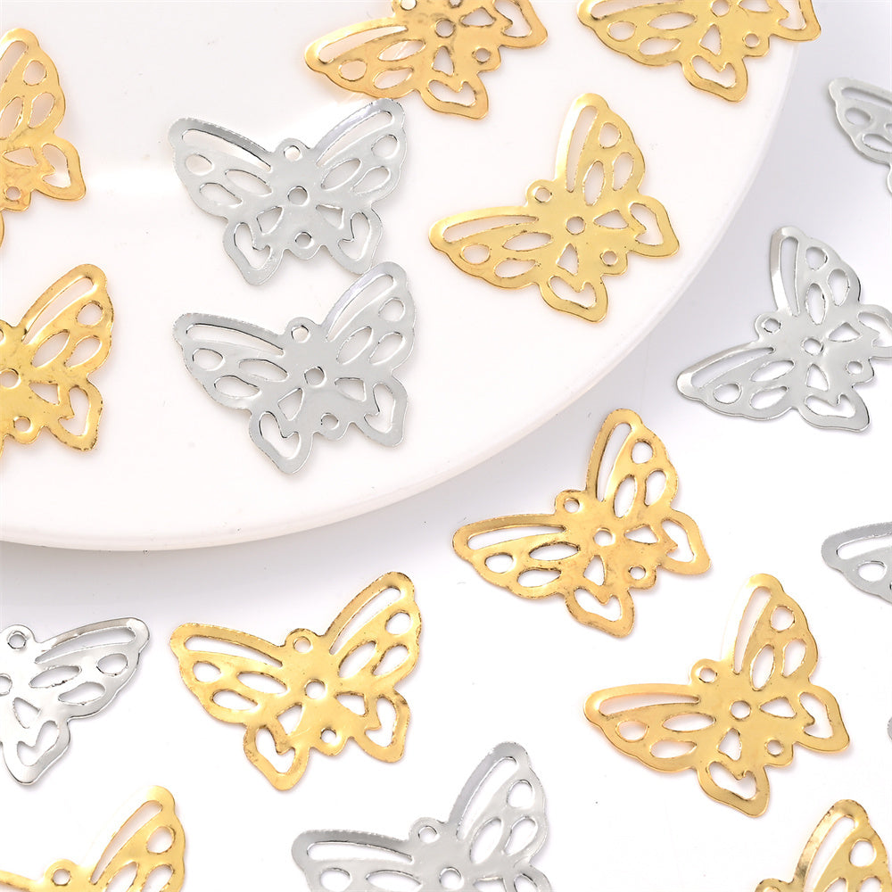 50/100PCS 16×21mm Iron Butterfly Jewelry Findings