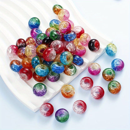 20PCS 8×14mm Bicolor Crack Gradient Acrylic Beads