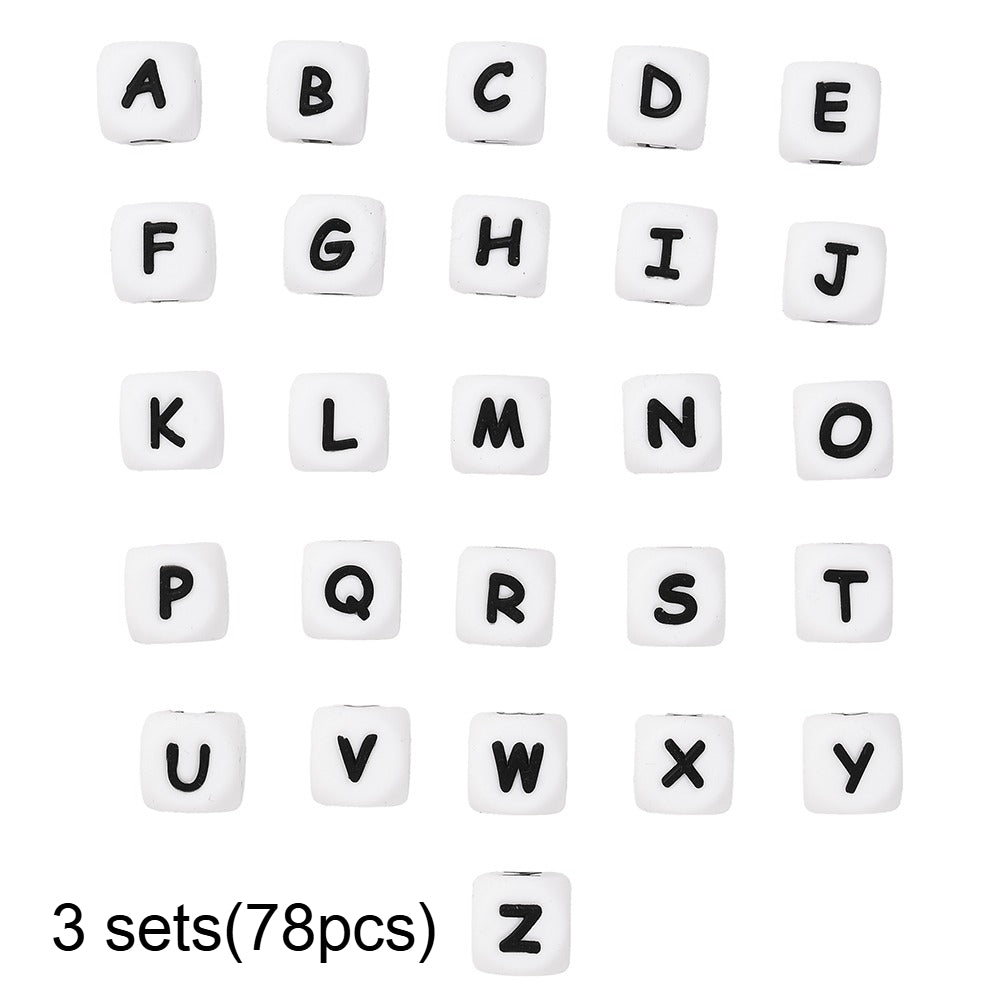 Alphabet Silicone Letter Beads Set